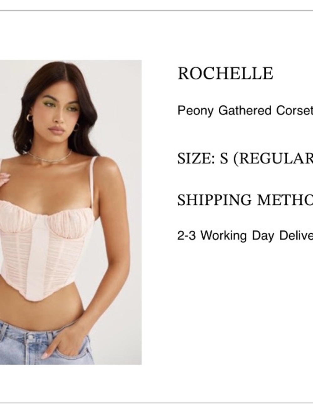 House of CB Rochelle Gathered Corset Blush Pink - Picture 4 of 8